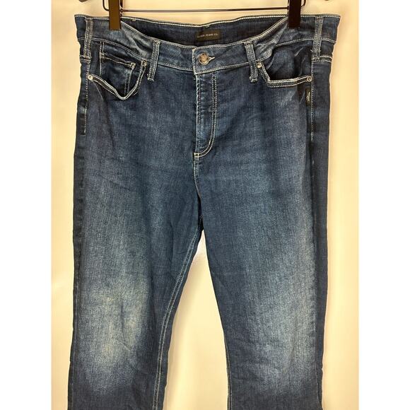 Silver Jeans Suki Bootcut Denim Jeans Dark Wash Stretch Women's Plus Size 18 33L - Picture 3 of 11